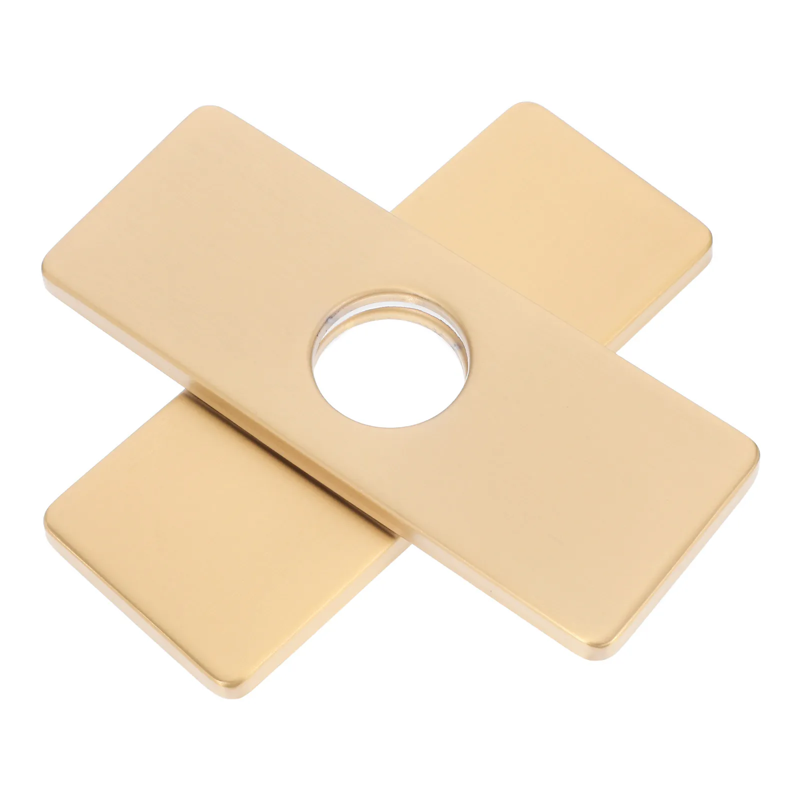 

2Pcs Sink Hole Covers Rectangle Faucet Escutcheons Plate Stainless Steel Deck Plate for Kitchen Bathroom Faucet Mixer Tap Golden