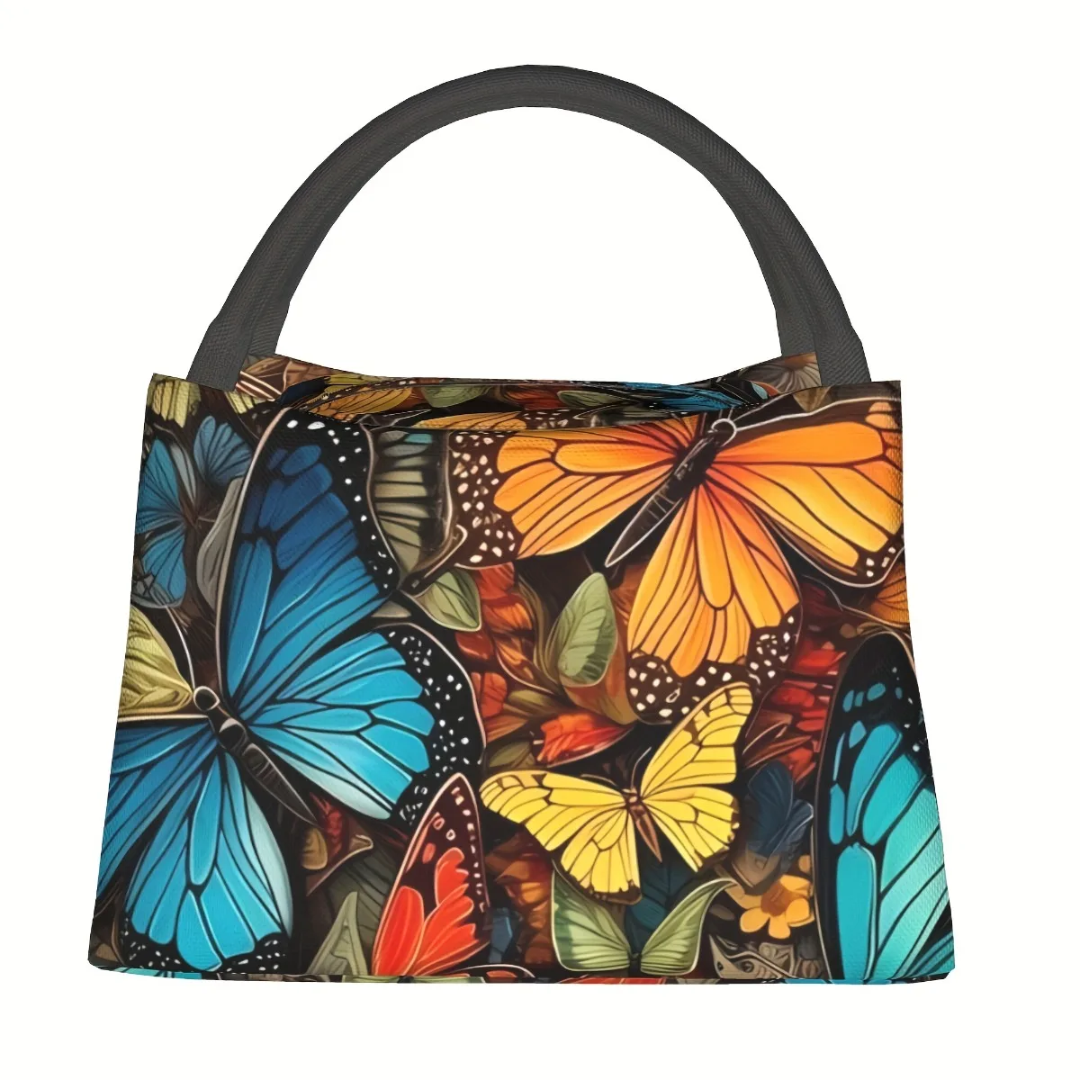 Animal Butterfly Print Lunch Bag: Hand Washable, Reusable, And Perfect For Beach, Hiking, Or Office