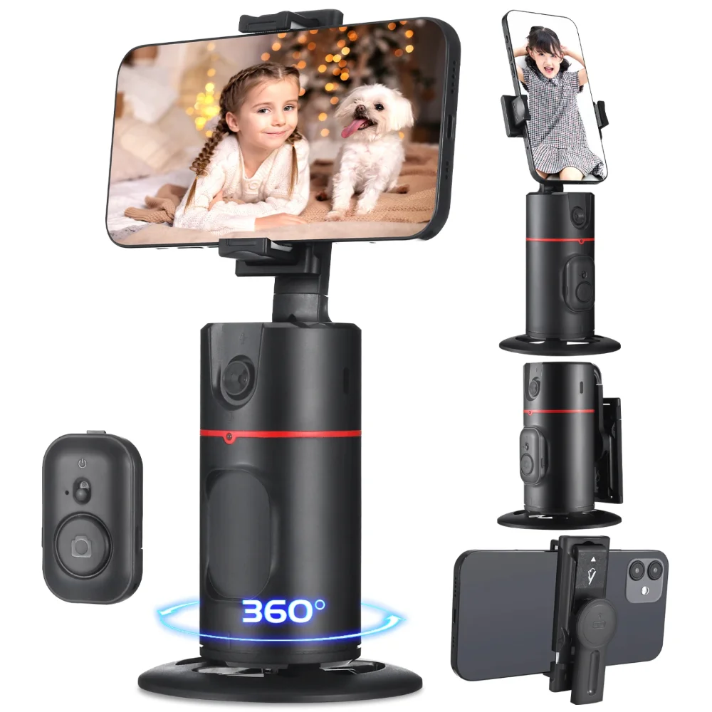 

Auto Face Tracking Tripod, Smart Tracking Tripod with Vlog/TIK Tok, ° Rotation Body Phone Camera Mount, App