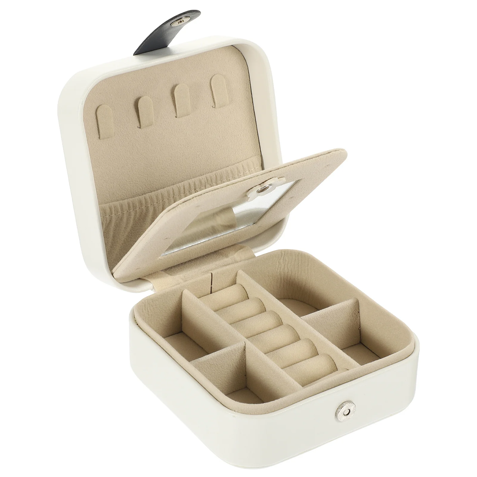 

Jewelry Box Travel Portable Case Mirror Jewelry Organizer Small Storage Box for Necklace Bracelet Earrings Gift