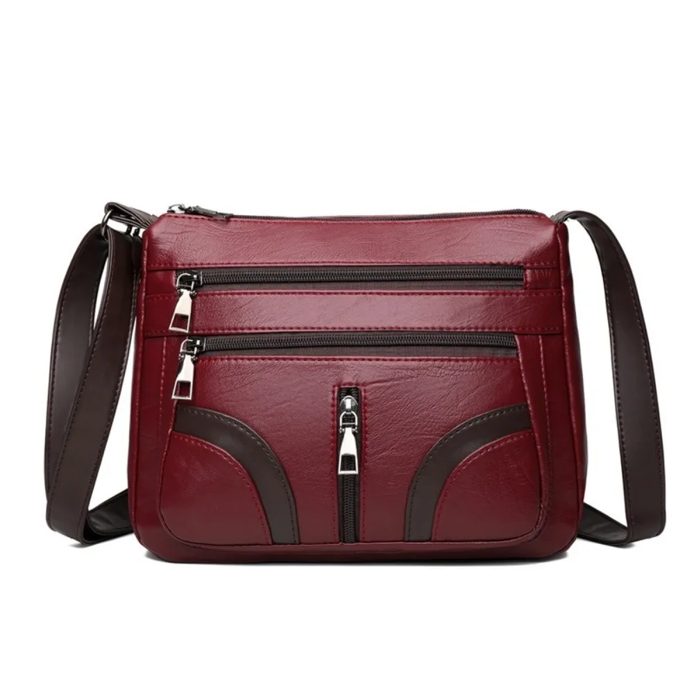 

Large Capacity Women PU Shoulder Bag Minimalist PU Leather Crossbody Handbag Vintage Waterproof Messenger Bag Streetwear