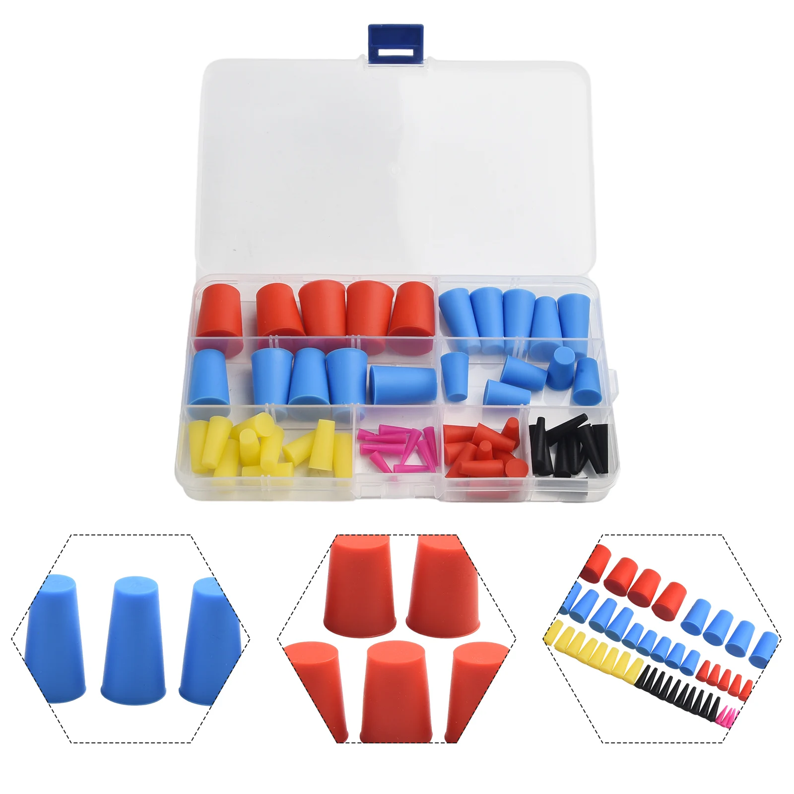 Quality Useful Silicone Cone Plugs Cone Plugs High Temp Masking Plugs Powder Coating Replacement Silicone 60 Pc 60Pcs