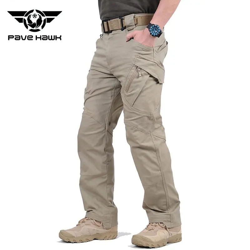 Mens Multi-pockets Tactical Pants New Combat Cotton Pant Ripstops Cargo Pants Army Casual Outdoor Hiking Trousers Male