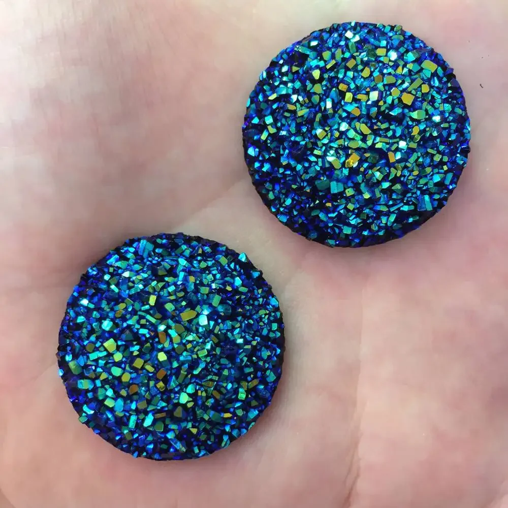 8PCS Shiny AB Resin 30mm Ore Round Gem Flatback Rhinestone DIY Wedding Appliques Accessories Crafts SR97*2