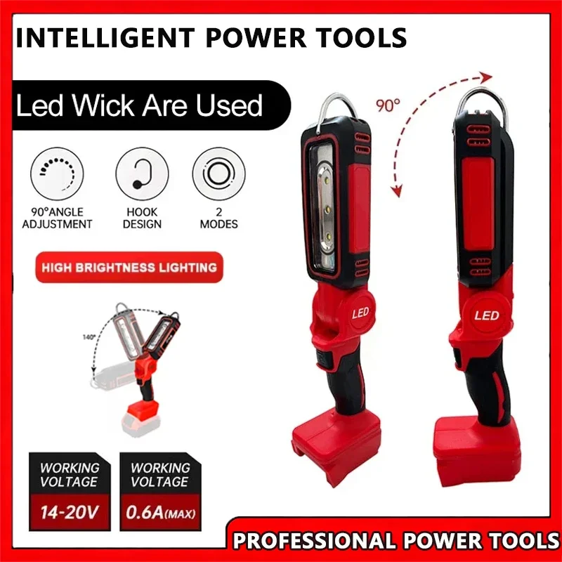 

For Milwaukee LED Work Light Super Bright 90 DegreeClip on Light Lithium Battery 20V M18 Flood Light Outdoor Lighting Camping