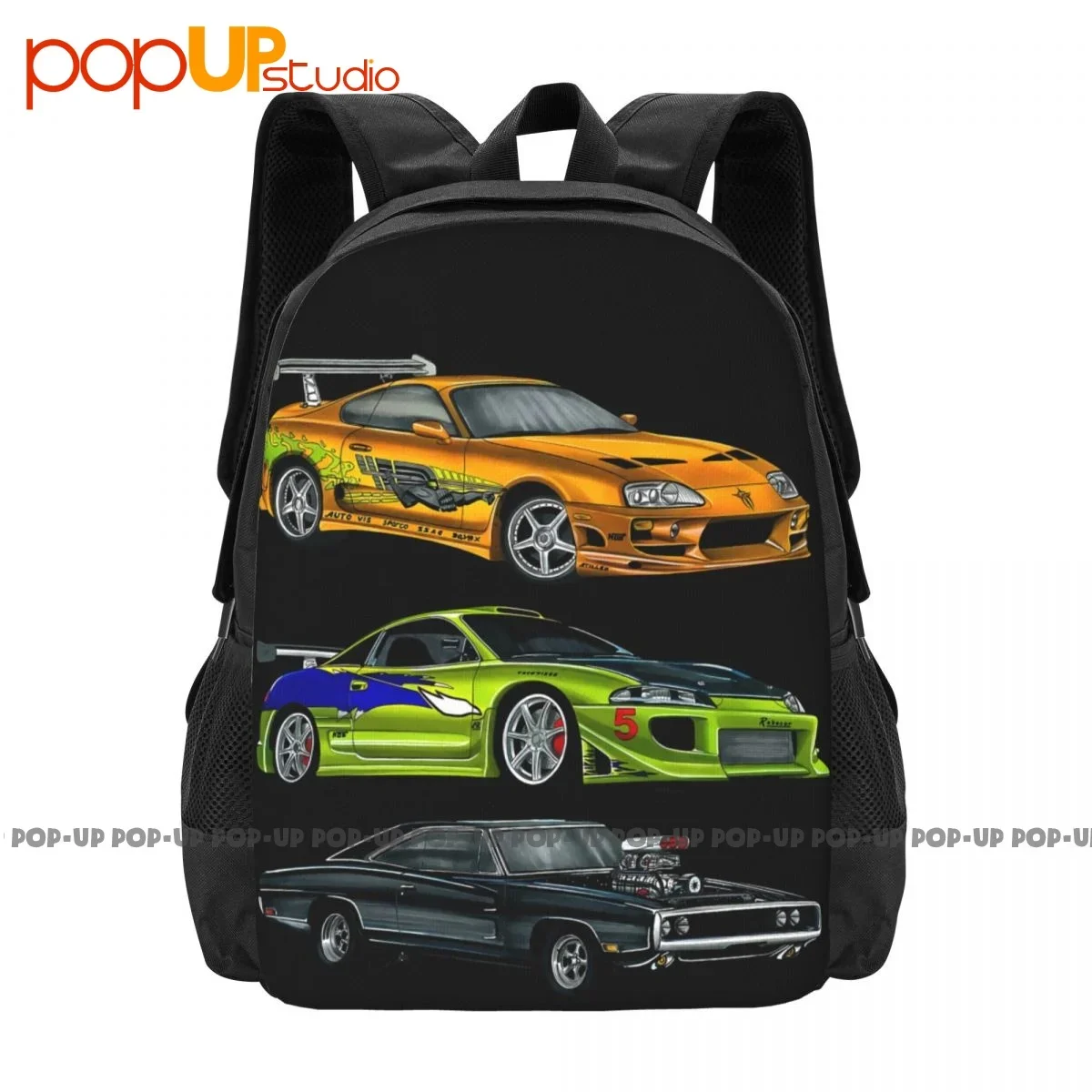 Cars From Fast And Furious Backpack Large Capacity School Training Sports Bag Outdoor Running