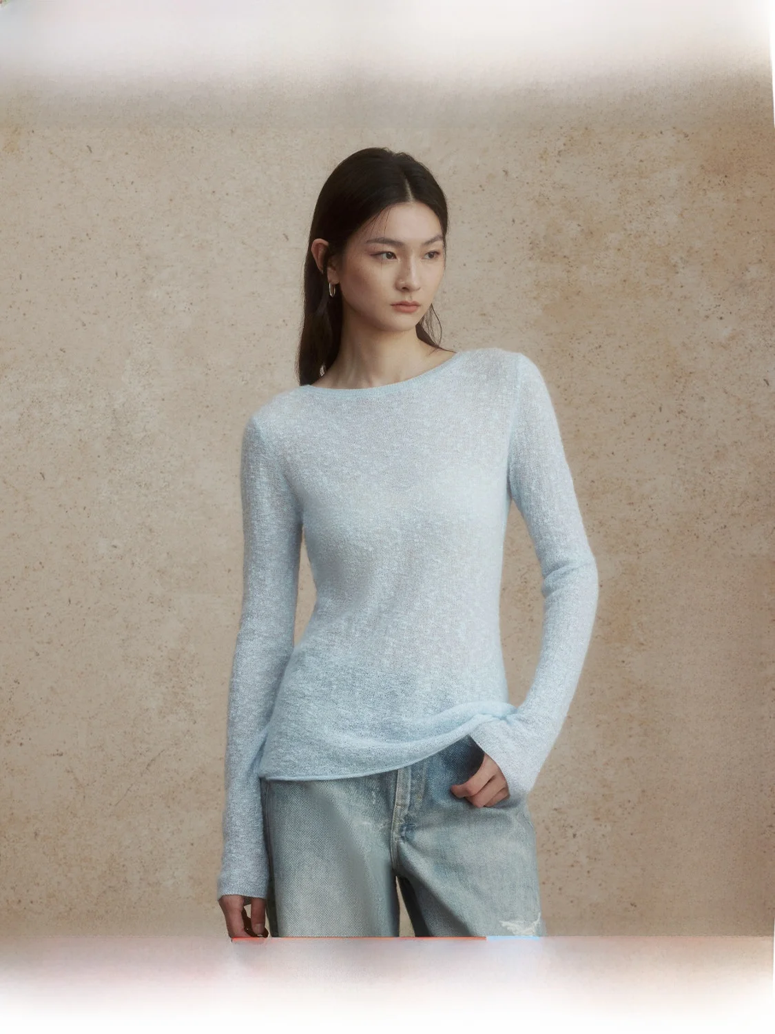 

ZhiZhi Soft Neline Pullover Sweater Women's Loose Fit Camere Cotton Blend Long Sve round Ne Comfortable Autumn Top