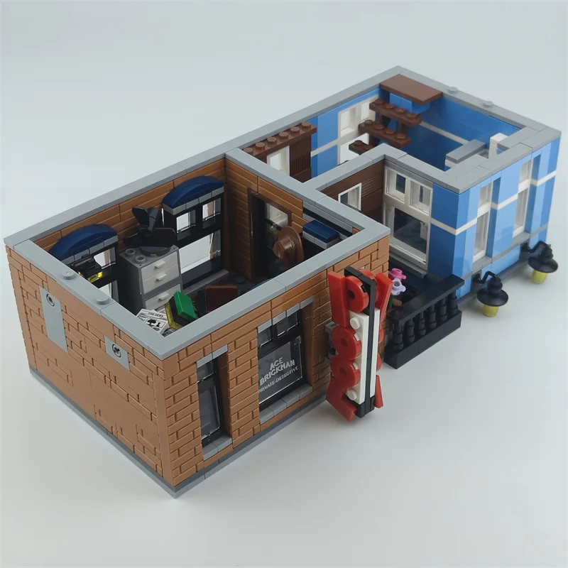 Modèle de maison classique Street View, jouets d'architecture, blocs de construction d'agence de détective, briques de haute qualité, cadeaux de noël 10246