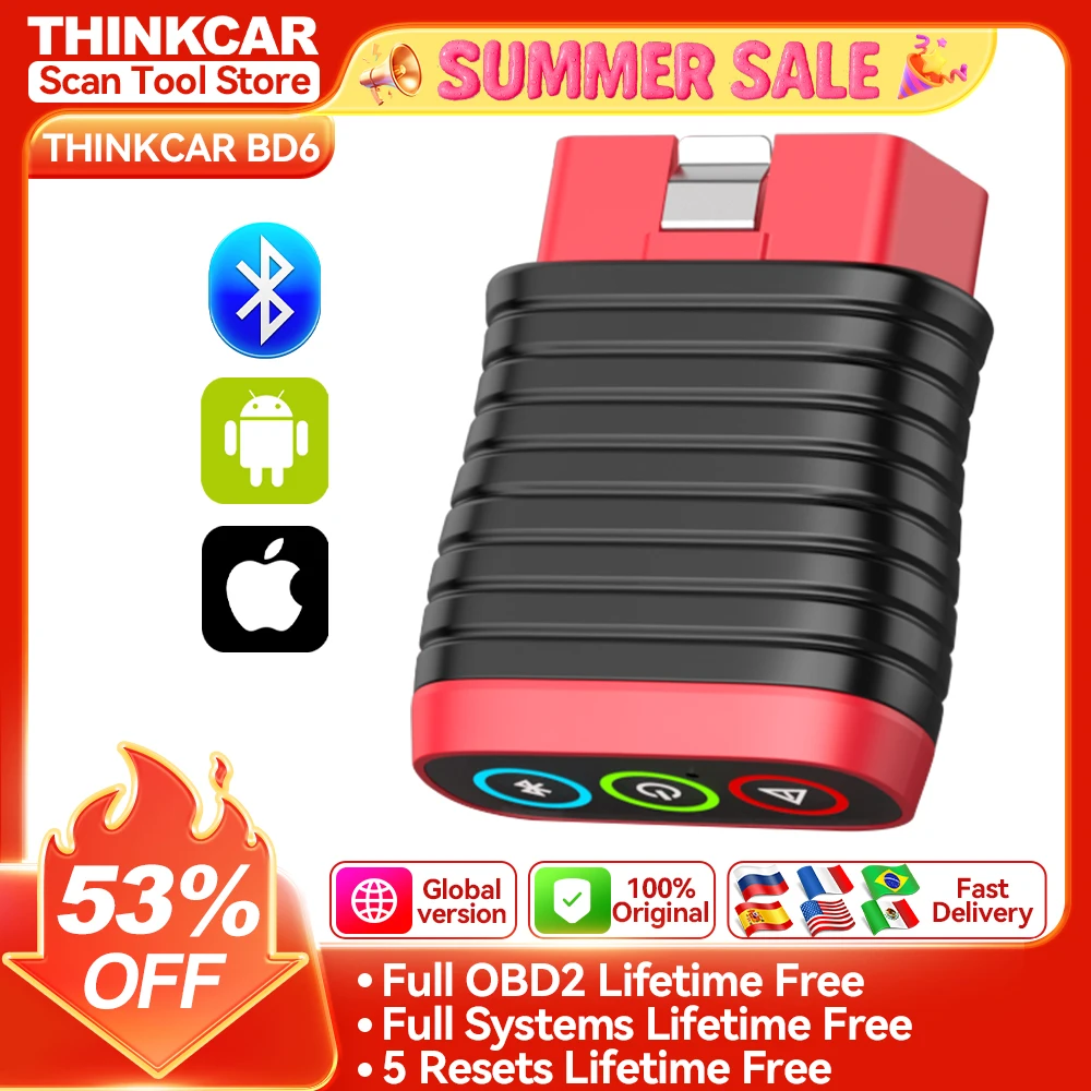 

Диагностический сканер THIKNCAR BD6 OBD2, система полной диагностики автомобиля, 5 услуг сброса, инструмент для диагностики