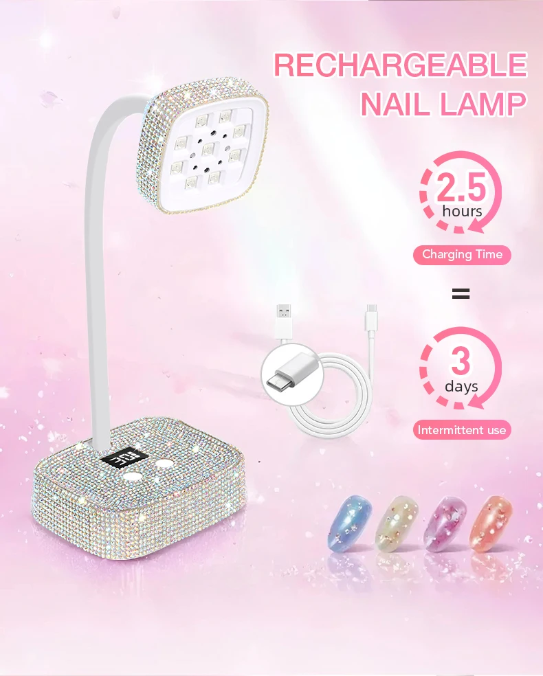 360 Bendable Professional Nail Lamp 9 LEDS UV Nail Dryer Auto Sensing Touch Control Fast Drying Nail Light  Nail Lamp
