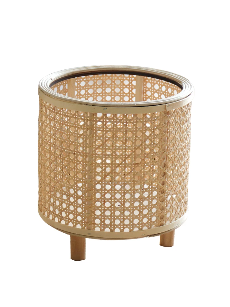 New Handwoven Willa Flower Basket Plant Pot Bamboo Greenery Stand Floor Decorative Balcony Garden Flower Rack Home Decoration view 5