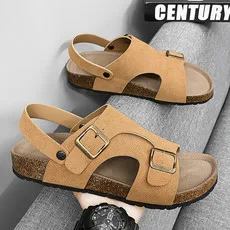 Sandalias antideslizantes de suela suave para hombre, chanclas grandes de verano, zapatos de playa informales, venta al por mayor, novedad