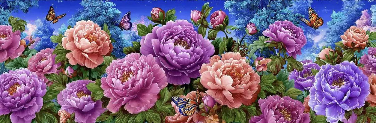 

9CT 11CT 14CT Colorful Flowers Pre-Printed Cross Stitch DIY Embroidery Set Handicraft Floss Needle Crafts