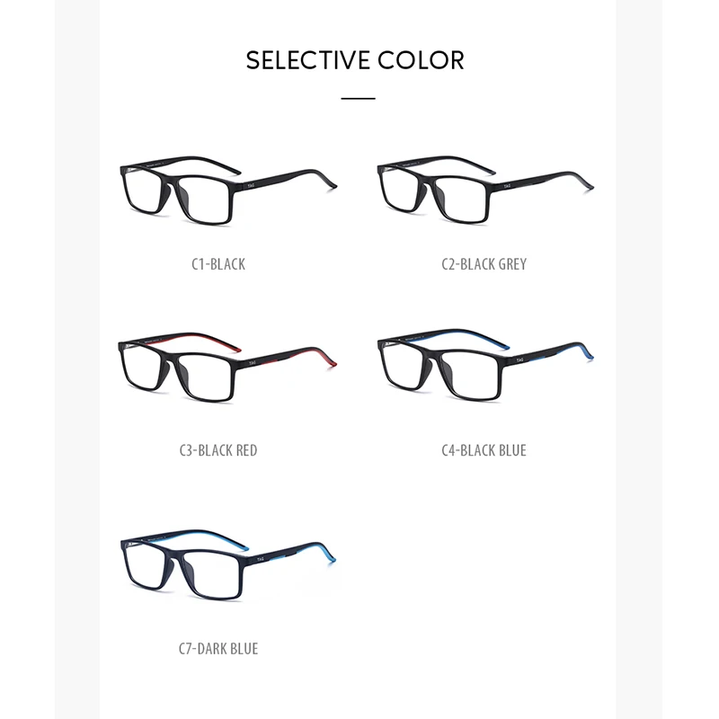 TH502 ماركة الموضة الرجعية مربع النظارات الإطار الرجال TR90 مشهد المرأة النظارات إطارات الحركة خفيفة النظارات القراءة