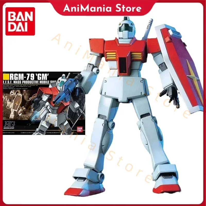 

Bandai Original Gundam Model Kit Anime Figure HGUC 1/144 RGM-79GM Action Figures Toys Collectible Ornaments Gifts for Children