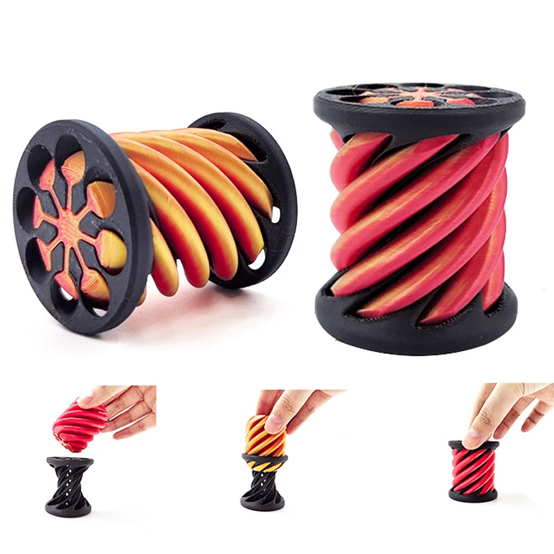 3D Printed Spiral Cone Toy Impossible Pyramid Passthrough Sculpture Pass Through Pyramid Fidget Toy Mini Vortex Thread Illusion