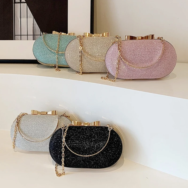 

H3CB Stylish Evening Bag Shoulder Purse with Embellished Handbag Chain Strap For Weddings And Social Gatherings