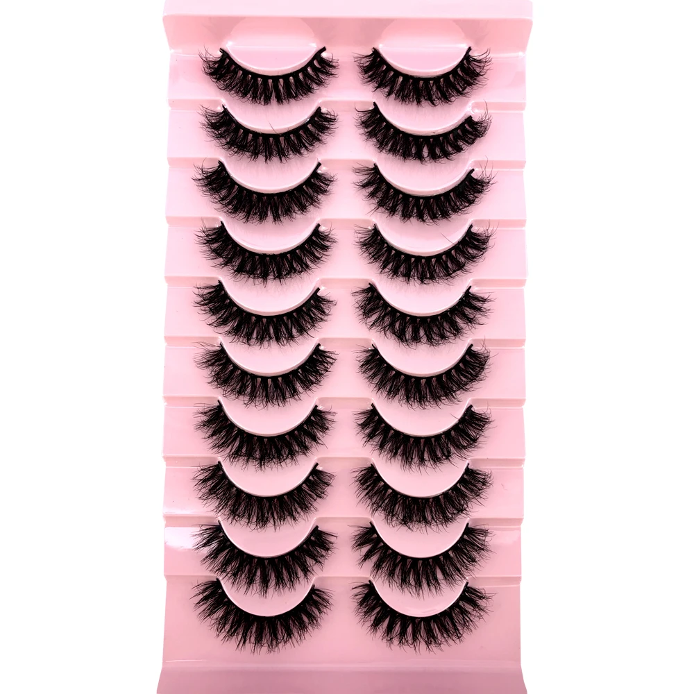 HBZGTLAD New 10 Pairs Natural False Eyelashes Fake Lashes Long Makeup 3d Mink Lashes Extension Eyelash Mink Eyelashes for Beauty