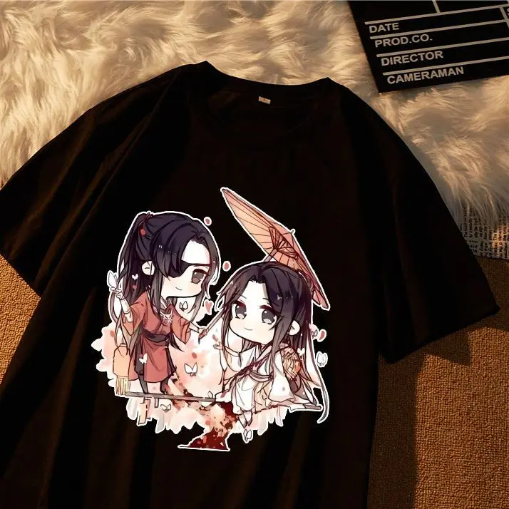 

Chinese TV Series TGCF Tian Guan Ci Fu Xie Lian Hua Cheng comic t-shirts Costume Hua Cheng Cute fans cp boys gift