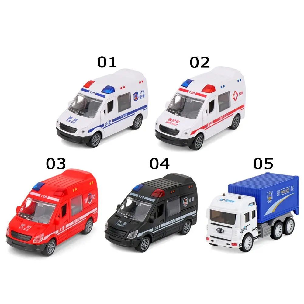 ABS Openable Door Smooth Surface Car Model Police Car Fire Truck Ambulance Children Boy Gift Inertial Car Toy