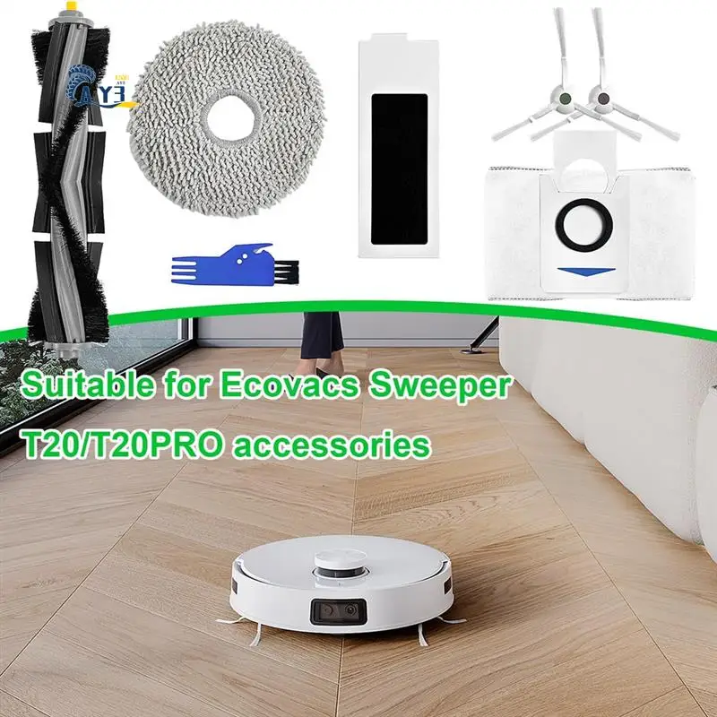 

AY03-For Ecovacs Deebot T20 Omni Robot Vacuum Cleaners Main Side Brushes HEPA Filters Mop Cloth Dust Bags Replacement Parts