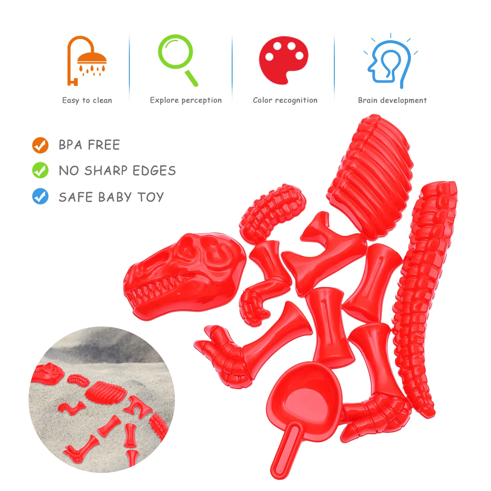 1Set of Kids Beach Sand Molds Toy DIY Plastic Dinosaur Mold Toys Kits Beach Mold Toy Dinosaur Sand Toys