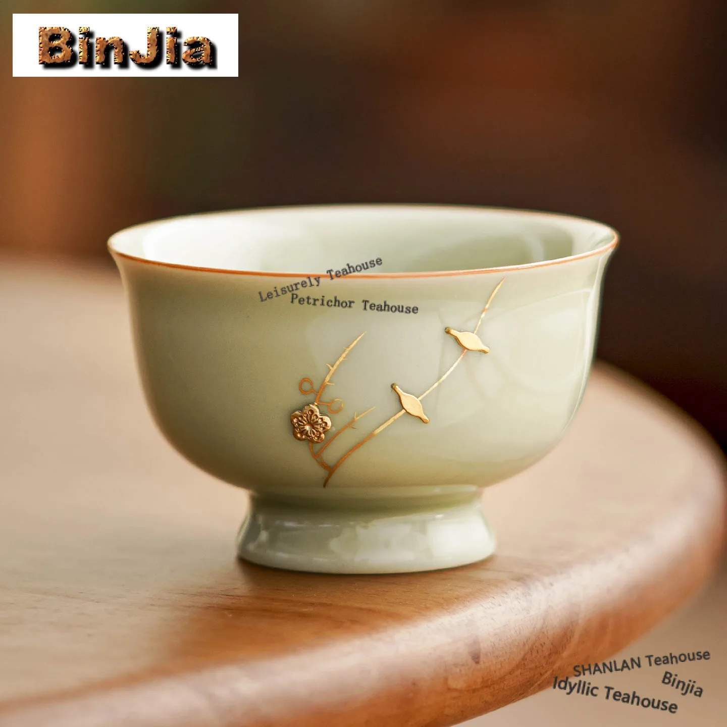 84ml Celadon High-feet Teacup Vintage Tea Bowl Sample Tea Cup Tea-tasting Meditation Cup Chazhan Master Cups Chinese Teaware Set