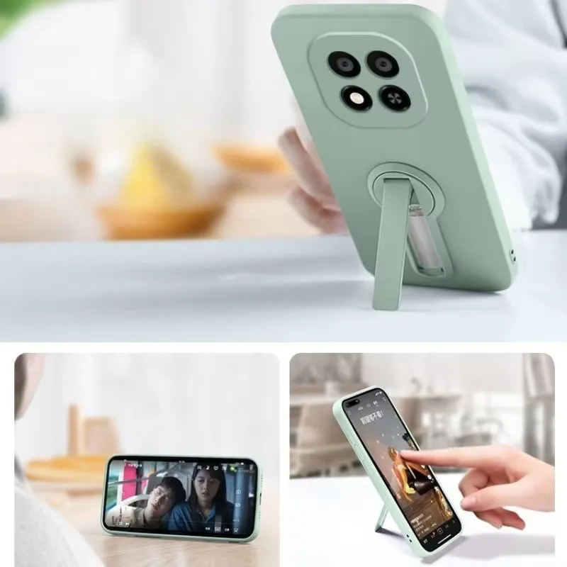 Luxus Flüssigkeit Silikon Versteckte Klapp Halterung Ständer Telefon Fall Für XiaoMi 13T 14T 15 Redmi 13C 4G Hinweis 12 13 14 Pro Plus Abdeckung – Detail 2