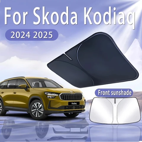 Складной автомобильный солнцезащитный козырек для Skoda Kodiaq 2024 2025 MK2, солнцезащитный козырек на лобовое стекло, теплоизоляционный летний свисающий автомобильные аксессуары