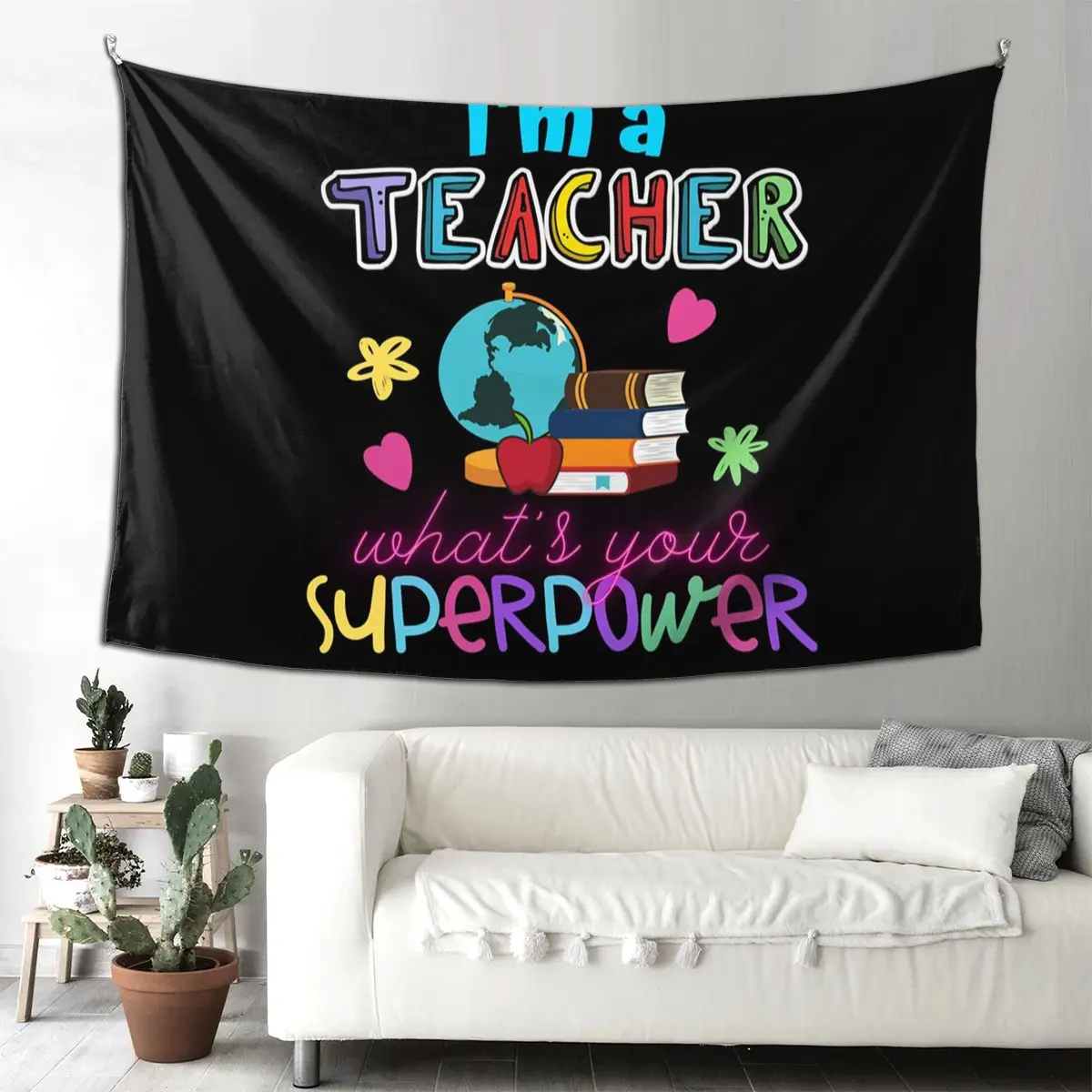 

Гобелен «Я учительница, что твое суперсила», забавный настенный гобелен, эстетический домашний гобелен для гостиной, спальни, общежития