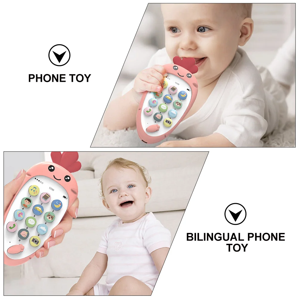 เด็กสมาร์ทโฟนการศึกษาปฐมวัยหมายเลขโทรศัพท์ของเล่นเพื่อการศึกษามือถือการ์ตูนเด็กสีชมพูเด็กวัยหัดเดิน