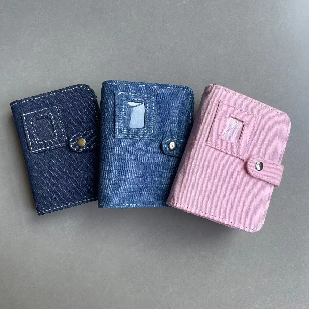 M5 Binder Notebook Photocard Storage Pink Denim Jeans Cover Photo Album Collection Mini Loose Leaf Journal Student Diary Book