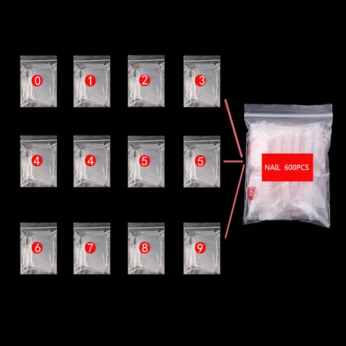 Imagen 2 del producto 600 uds/120 Uds uñas postizas Extra largas francés XXL ataúd acrílico medio puntas de uñas transparente Natural