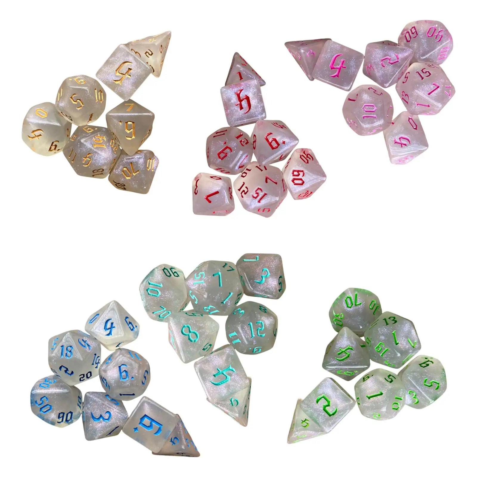 Dados poliédricos definem dados de jogo multiuso resistentes ao desgaste para rolo de jogos de mesa