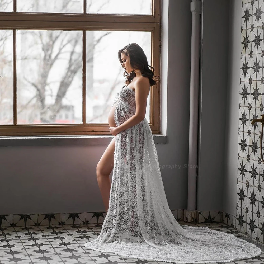 Maternidade fotografia adereços vestidos doce e sexy flor laço chão comprimento casamento vestido mulheres grávidas fotografia roupas