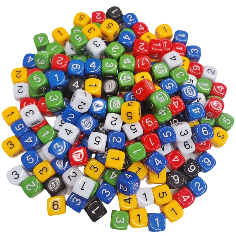 12PCS Math Dice With Numbers 1-6 Educación Montessori Learning Activities Juegos De Mesa Familiares Divertidos Party Favors