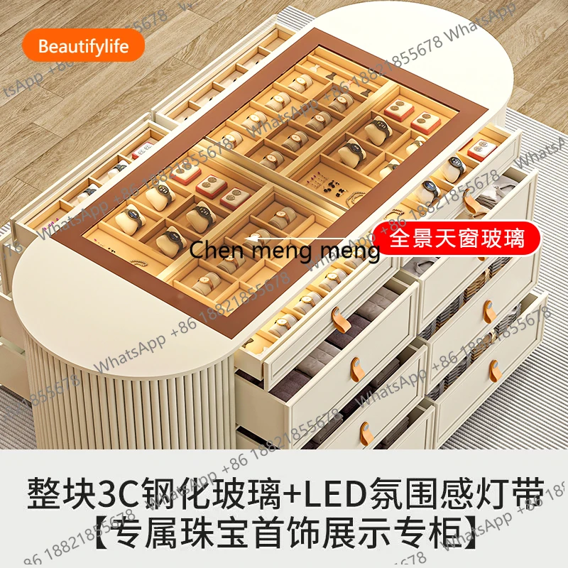 

A48 modern simple jewelry display cabinet cloakroom mid-island table chest ofdrawers chest of drawers master bedroom storage cab