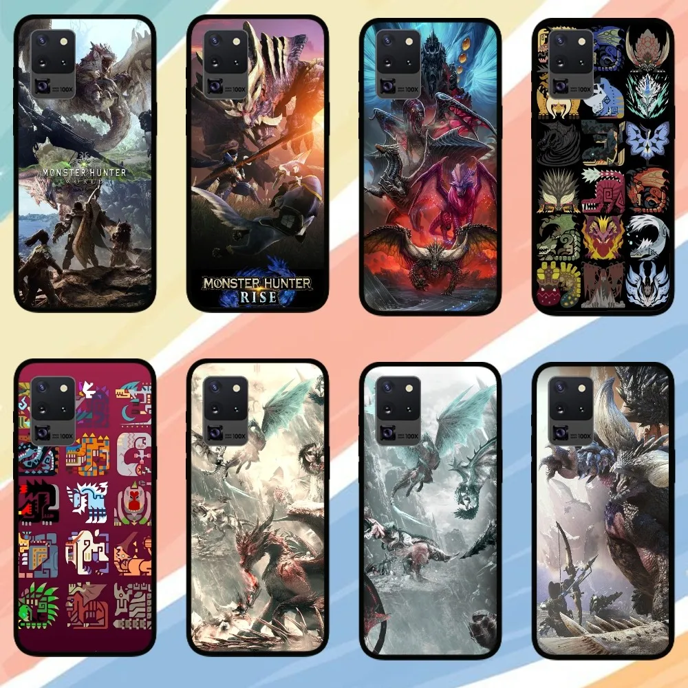 Game Monster Hunter  Phone Case For Samsung Galaxy S24 S23 S22 S21 S20 FE Note 9 10  Plus Ultra Lite 5G Black Phone Case