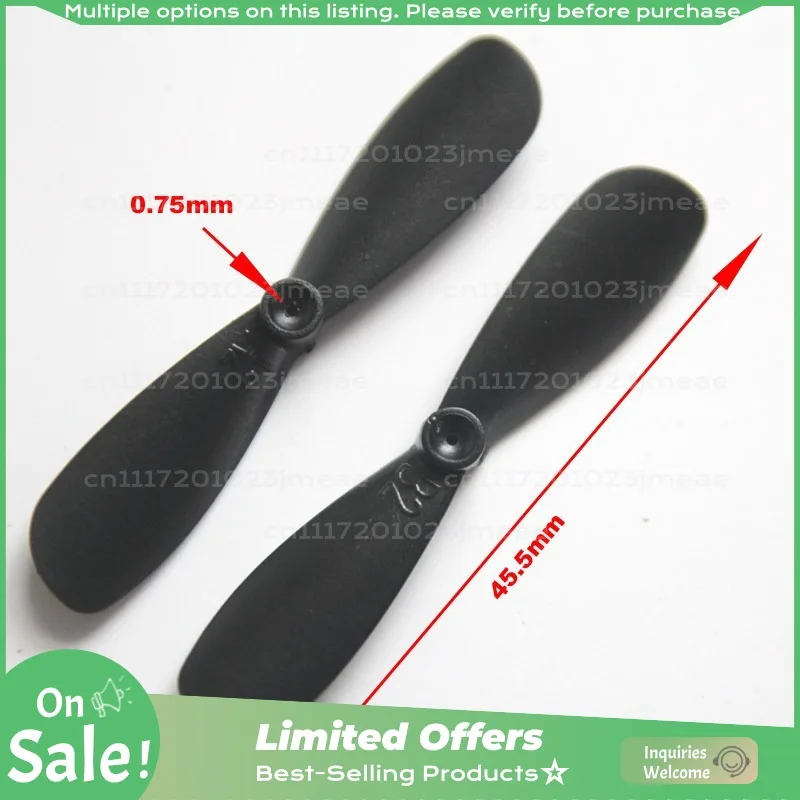 46mm Tail Rotor Propeller for Coreless Motor, 0.75mm Bore, 45mm Diameter, CW/CCW Propeller, Fits 0.8mm Motor Shaft Tightly