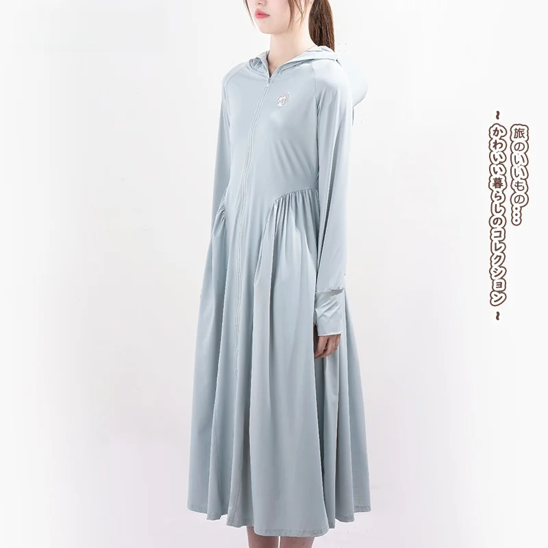 robe-d'ete-longue-a-capuche-hapins-protection-solaire-legere-et-efficace-contre-les-uv-imprimee-ideale-pour-le-cyclisme-jupe-fine-assortie
