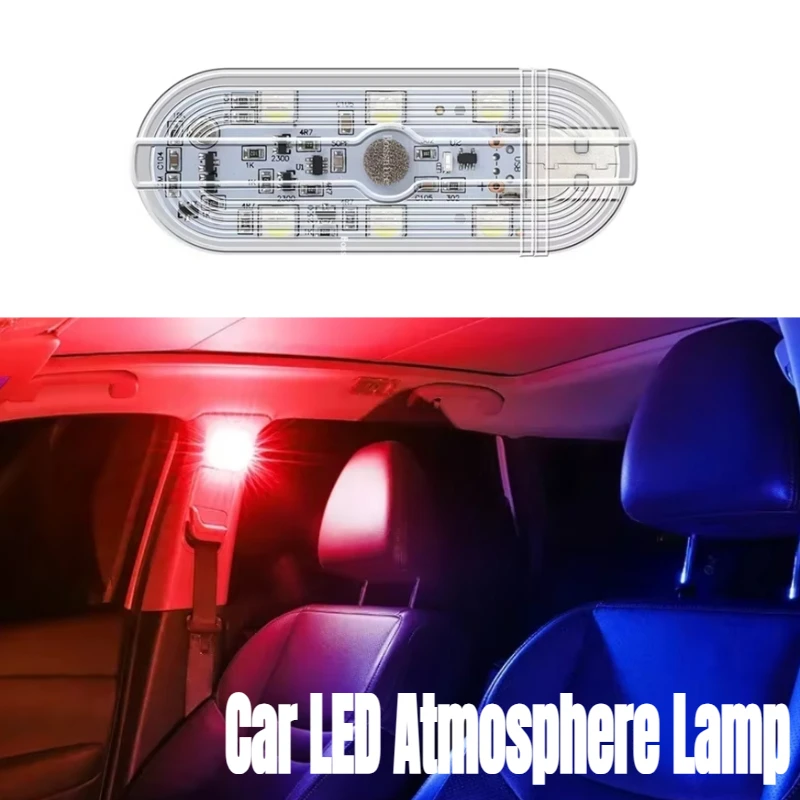1Pc Multi-Color Car Interior LED Atmosphere Lamp with Touch Control - USB-Powered Lighting for Dashboard, Footwell, Trunk