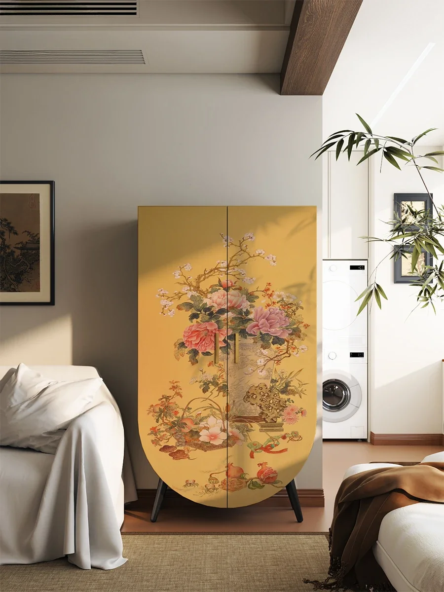 MJY French Storage Storage Decoration Bedroom Storage Hanging Clothes Living Room Corner Standing Cabinet