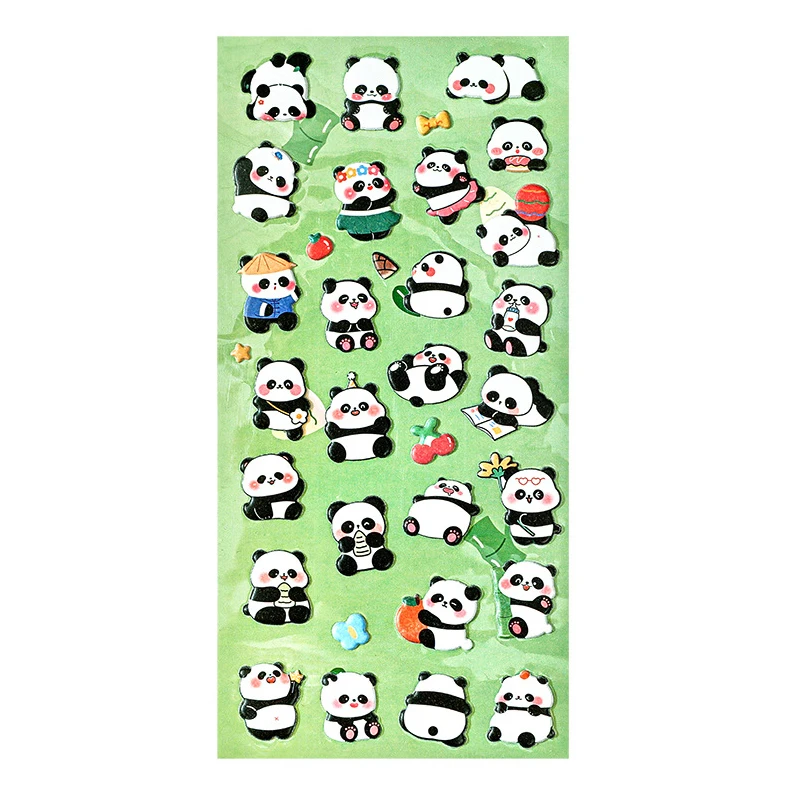 3D Puffy Bulk Stickers Panda Stereo Bubble Sticker For DIY Scrapbooking Diary Album Decoration Stationery Sticker