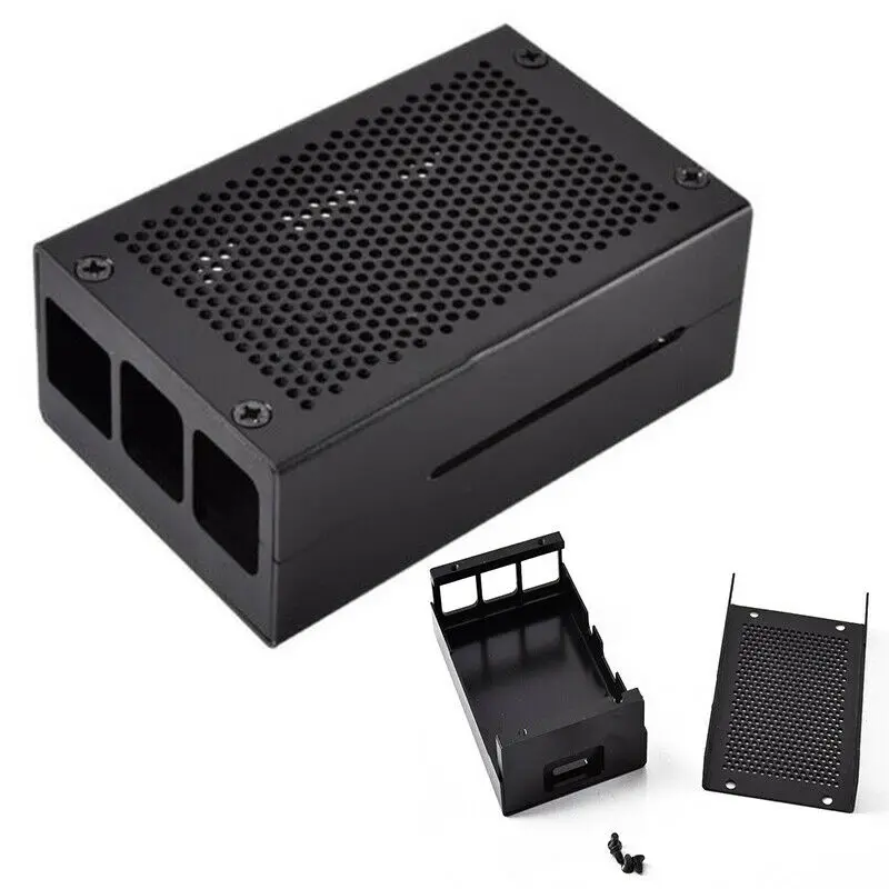 Raspberry Pi 3 Modelo B + Caixa De Alumínio Caixa De Metal, Shell De Gabinete De Cor Prata, Ventilador Opcional, Compatível Para Raspberry Pi 3 Modelo B