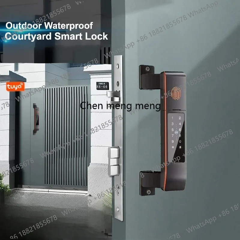 

Fully Automatic double sided smart door lock for Outdoor Wood Door Extreme Cold-Resistant Waterproof and Sun-Resistant