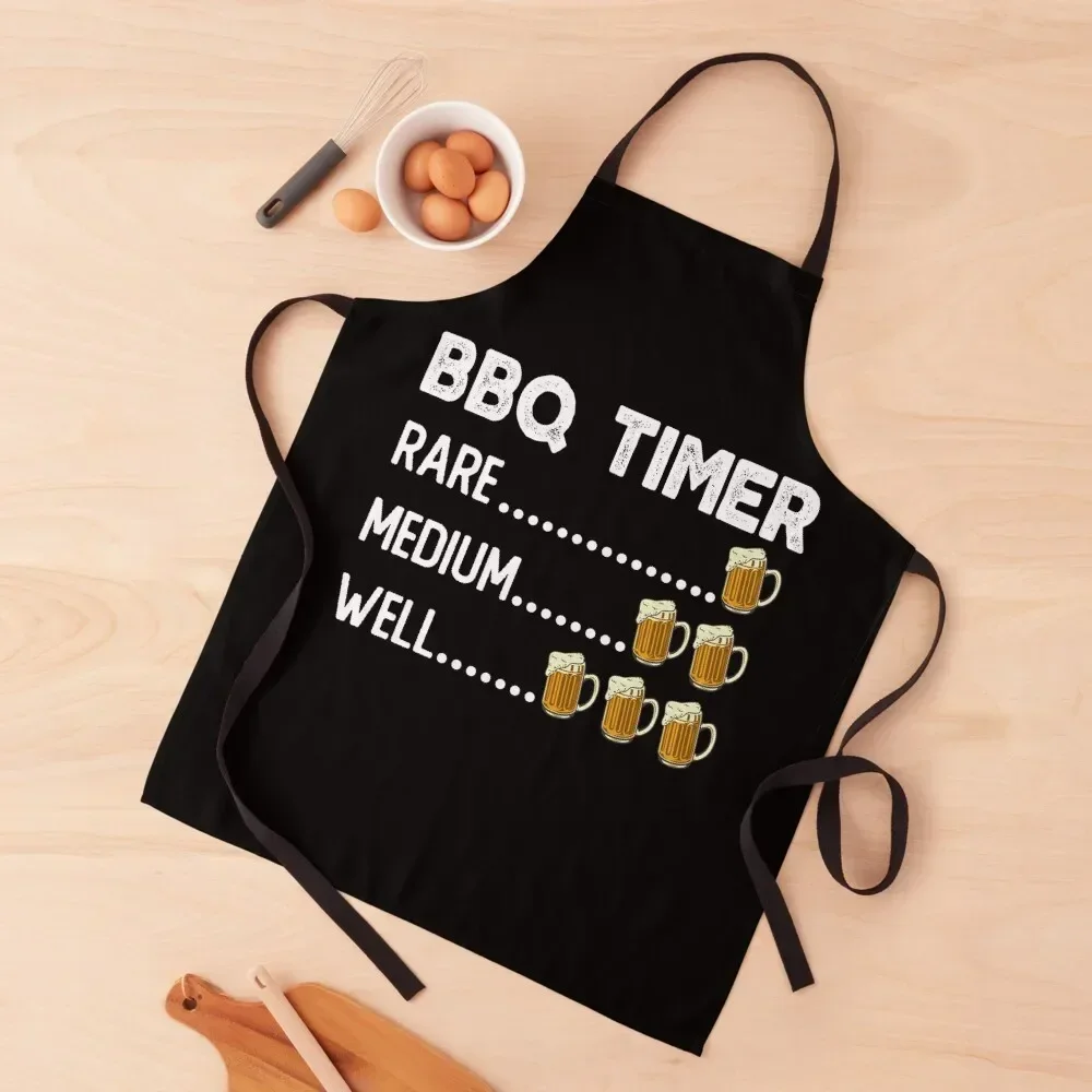 

BBQ Smoker - Funny BBQ Gift - BBQ Timer Barbecue Drinking Grilling Grill Beer Apron Chef Accessory For Man Apron