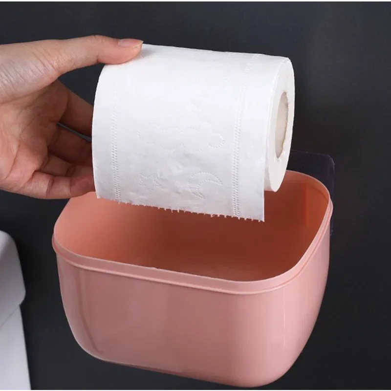 NEW Wall Mount Tissue Holder for Bathroom Storage Box Punch-Free Home Supplies Phone Rack Case Toilet Paper Holder Waterproof