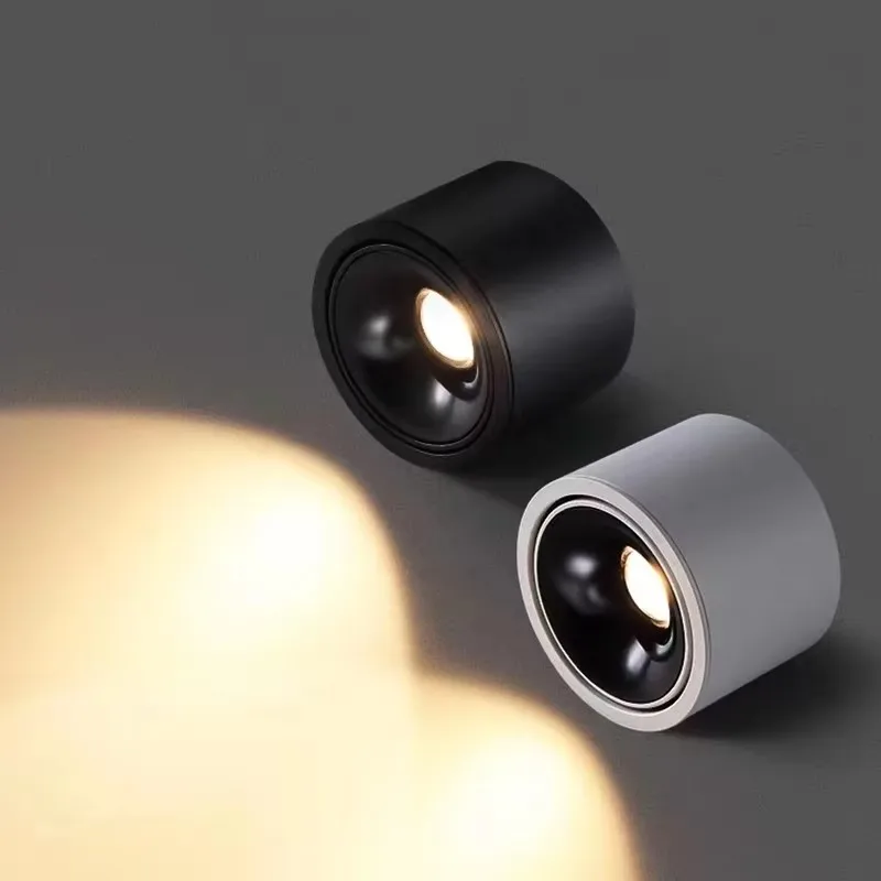 Adjustable LED spotlight with adjustable angle COB ultra bright tube light, surface mounted small ceiling light, indoor lighting