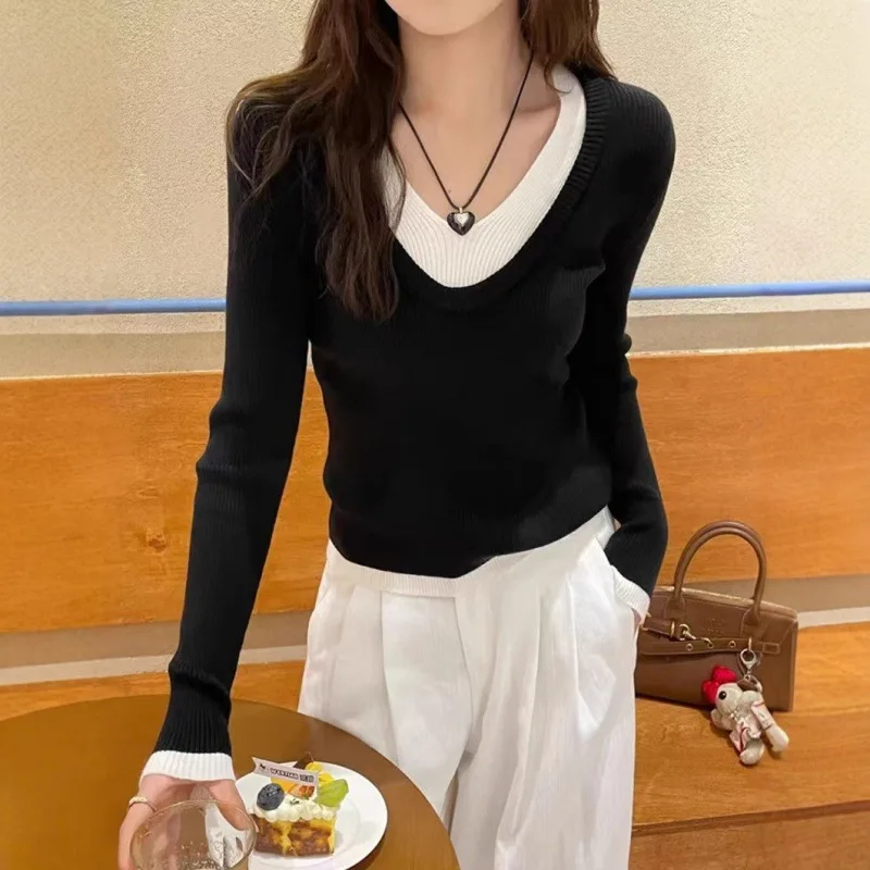 

Long Sleeved Undershirt for Women Knitted Undershirt for Women, Interior for Autumn and Winter, New Design Sense Sweater