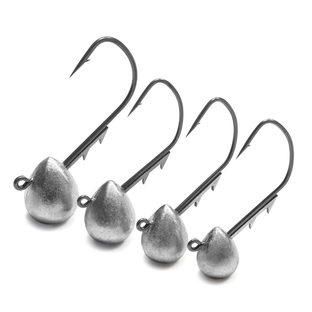 Roseowood Stand-Up Jig Head Ned Rig Angelhaken 2,5 g 3,5 g 4,5 g 6 g Ultrascharfe Angelhaken für weiche Köder Bass Forelle Angelgerät